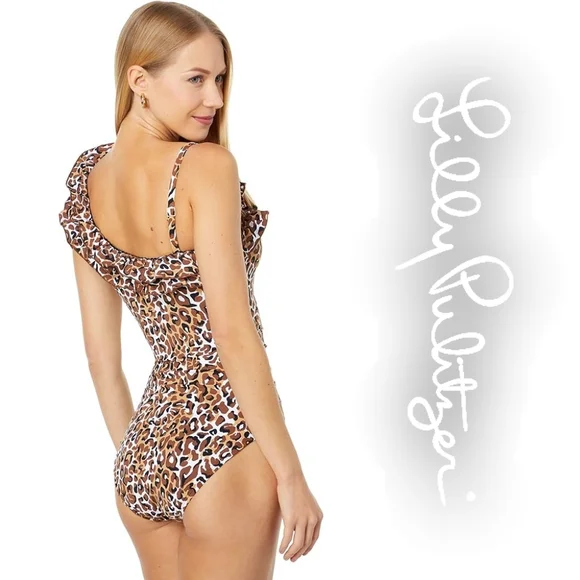Lilly Pulitzer - Kibali One-Piece Chocolate/Onyx My Favorite Spot -Size4 - Picture 3 of 5